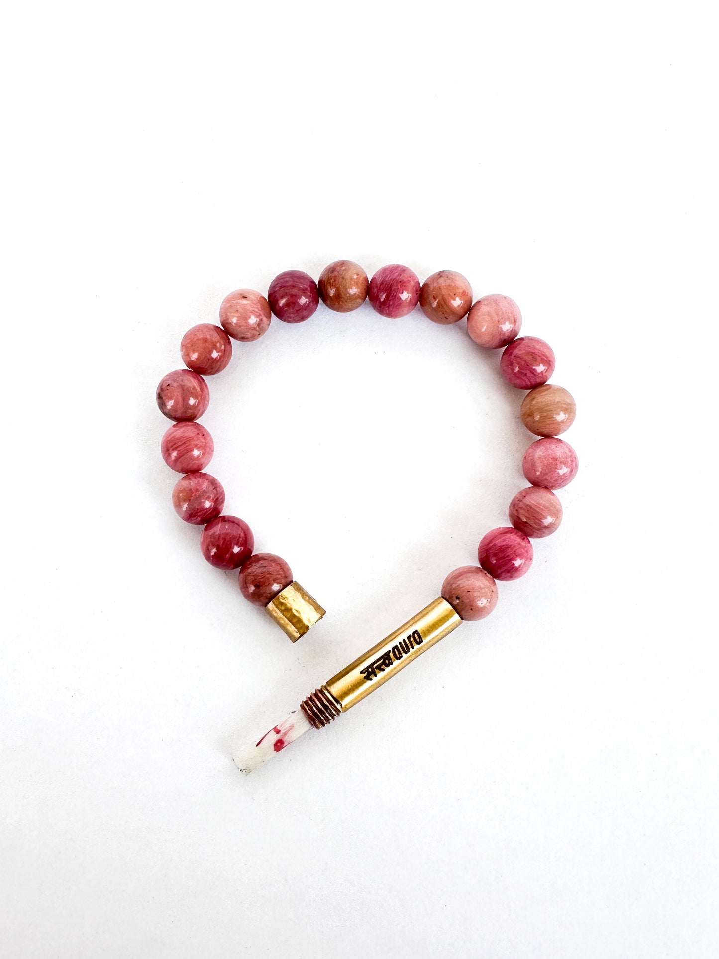 Rhodochrosite Crystal Bracelet with Manifestation Lock