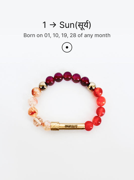 Ruling Number 1 Crystal Bracelet with Manifestation Lock