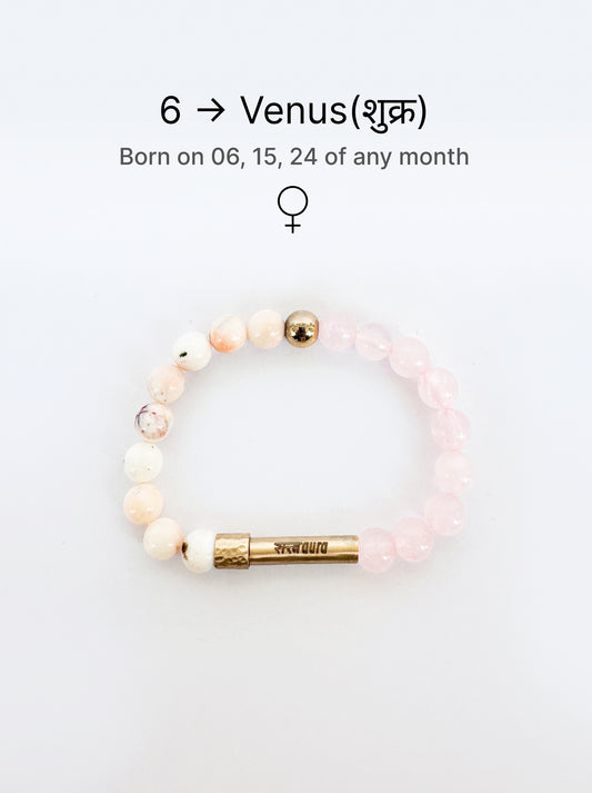 Ruling Number 6 Crystal Bracelet with Manifestation Lock