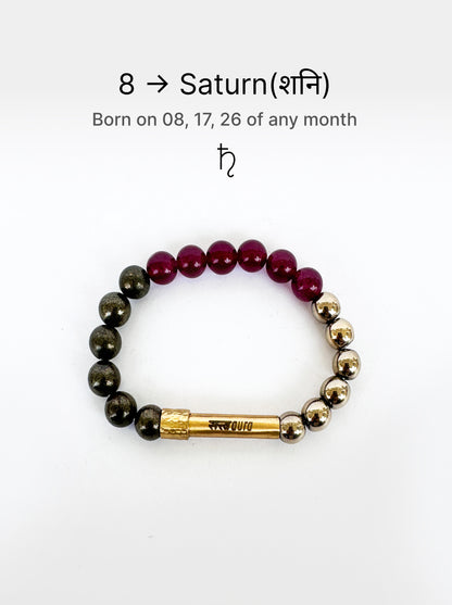 Ruling Number 8 Crystal Bracelet with Manifestation Lock