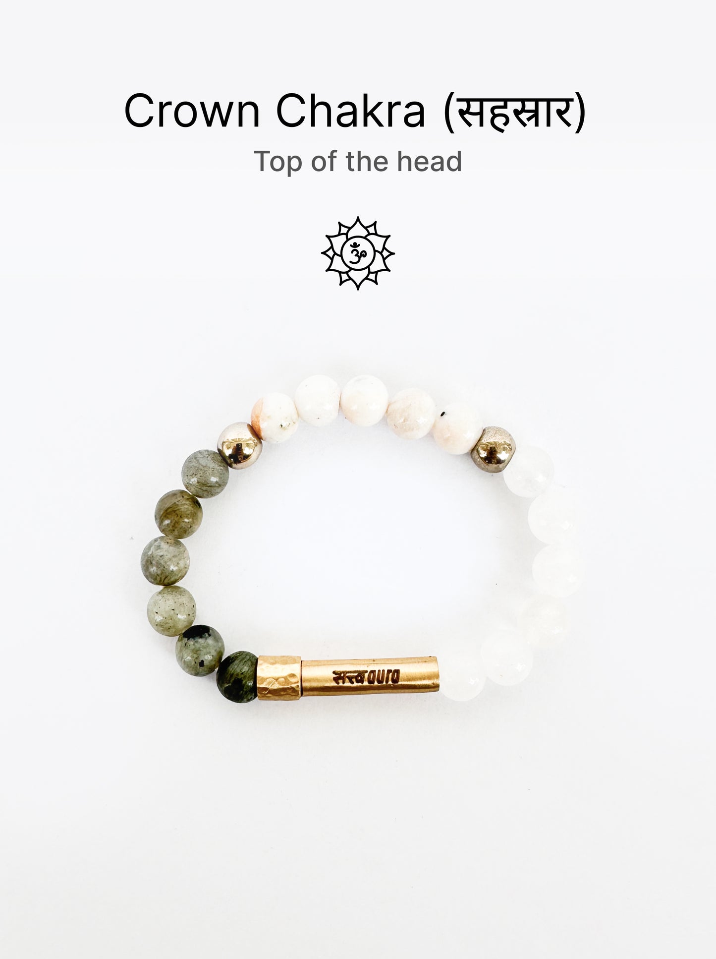 Crown Chakra Crystal Bracelet with Manifestation Lock