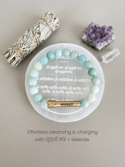 शुद्ध्ये Aura Selenite Plate