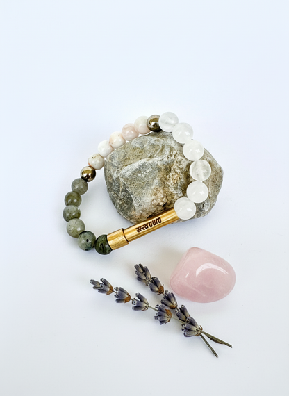 Crown Chakra Crystal Bracelet with Manifestation Lock