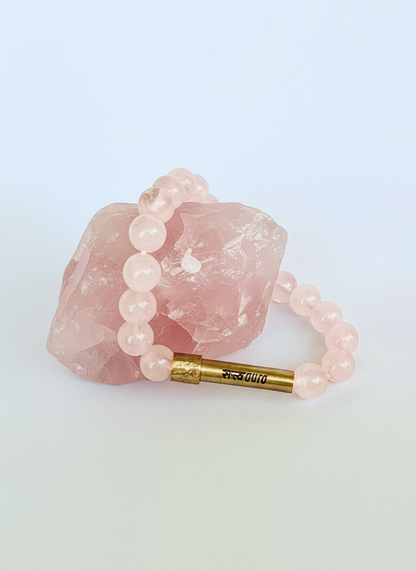 Rose Quartz Crystal Bracelet with Manifestation Lock