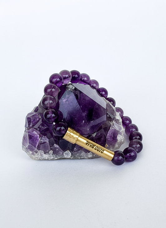 Amethyst Crystal Bracelet with Manifestation Lock