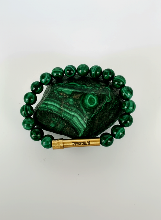 Malachite Crystal Bracelet with Manifestation Lock