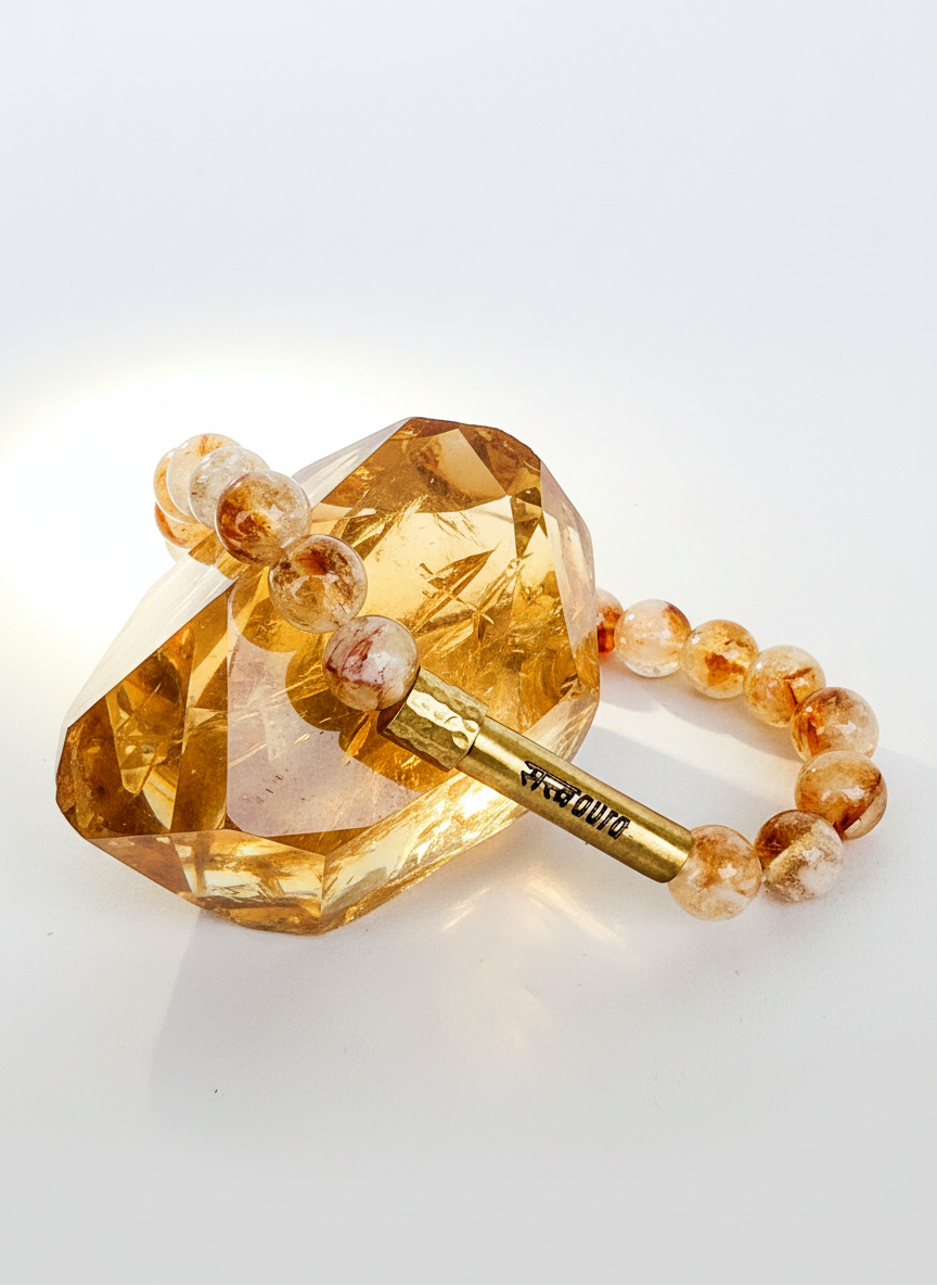 Citrine Crystal Bracelet with Manifestation Lock