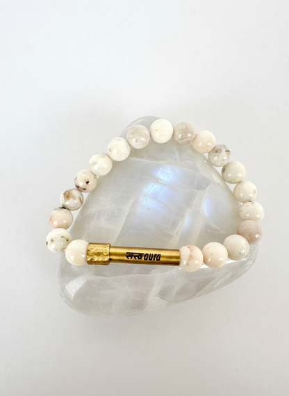 Moonstone Crystal Bracelet with Manifestation Lock