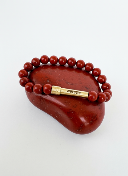 Red Jasper Crystal Bracelet with Manifestation Lock