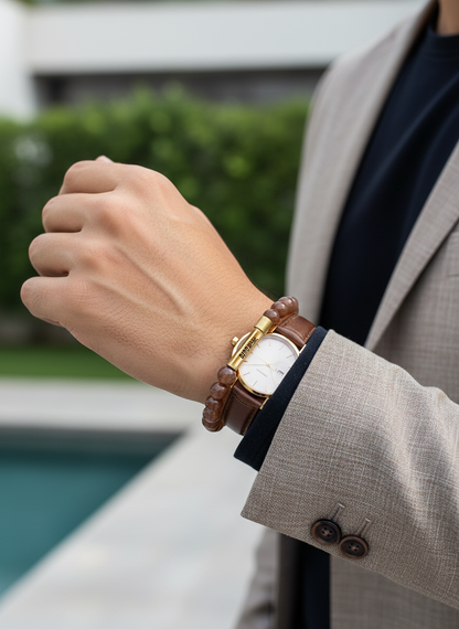 Peach Moonstone Crystal Bracelet with Manifestation Lock