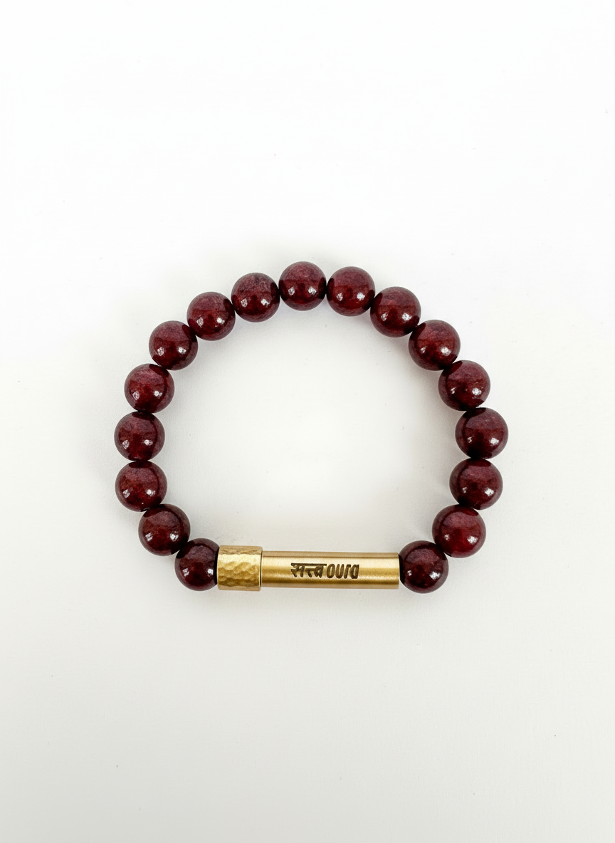Garnet Crystal Bracelet with Manifestation Lock