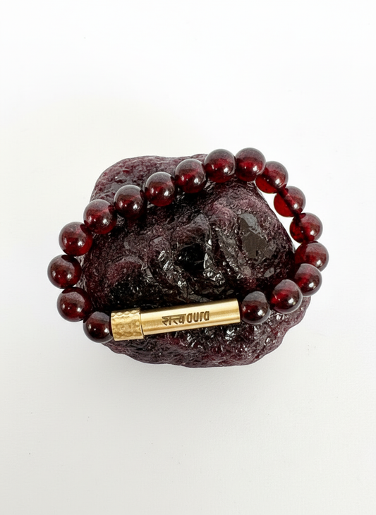 Garnet Crystal Bracelet with Manifestation Lock