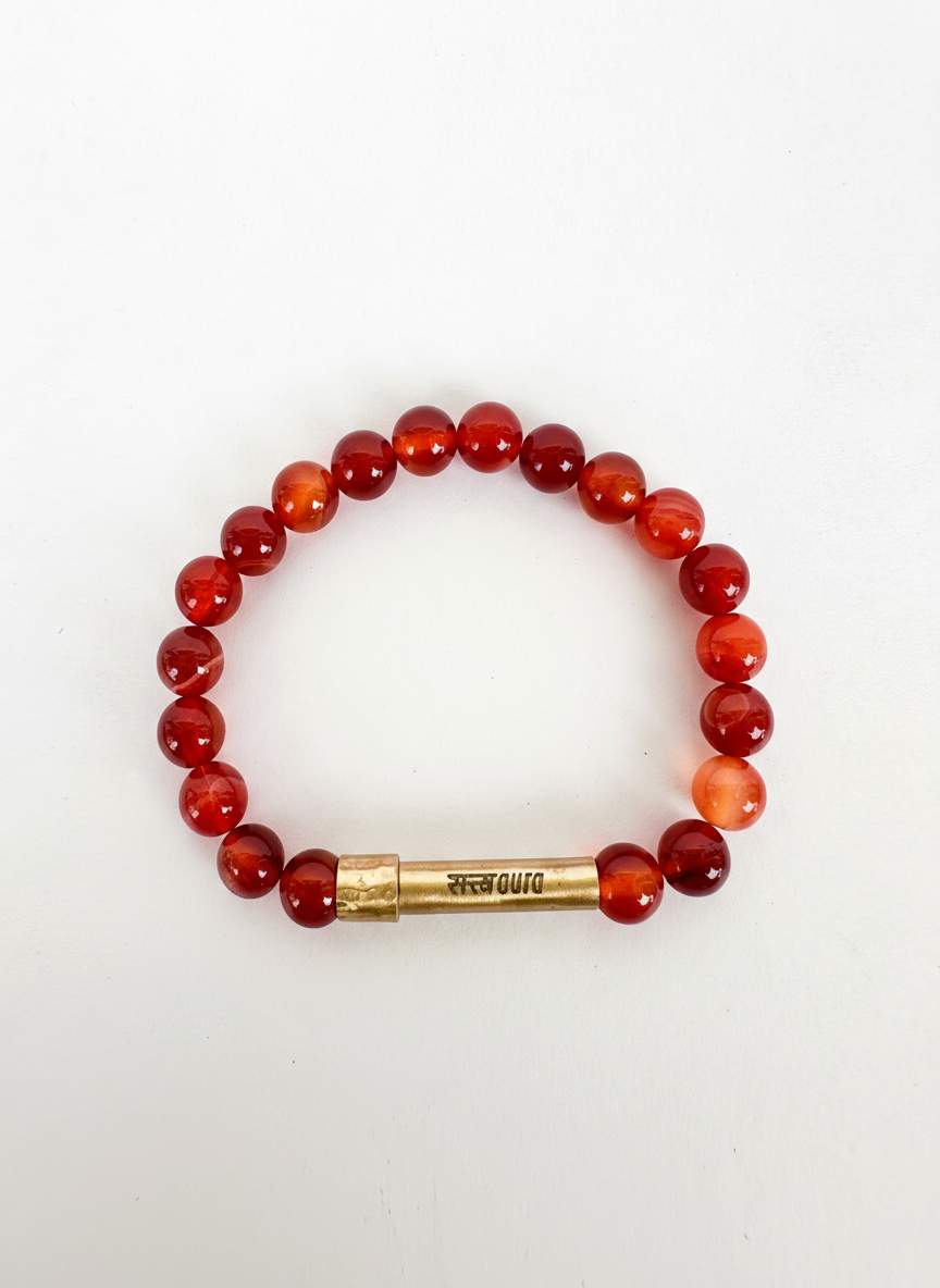 Carnelian Crystal Bracelet with Manifestation Lock
