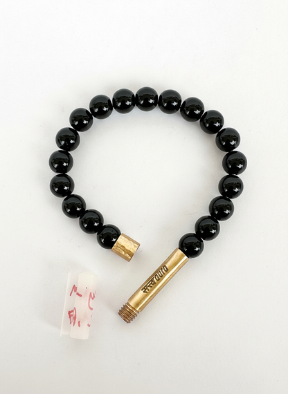Black Obsidian Crystal Bracelet with Manifestation Lock