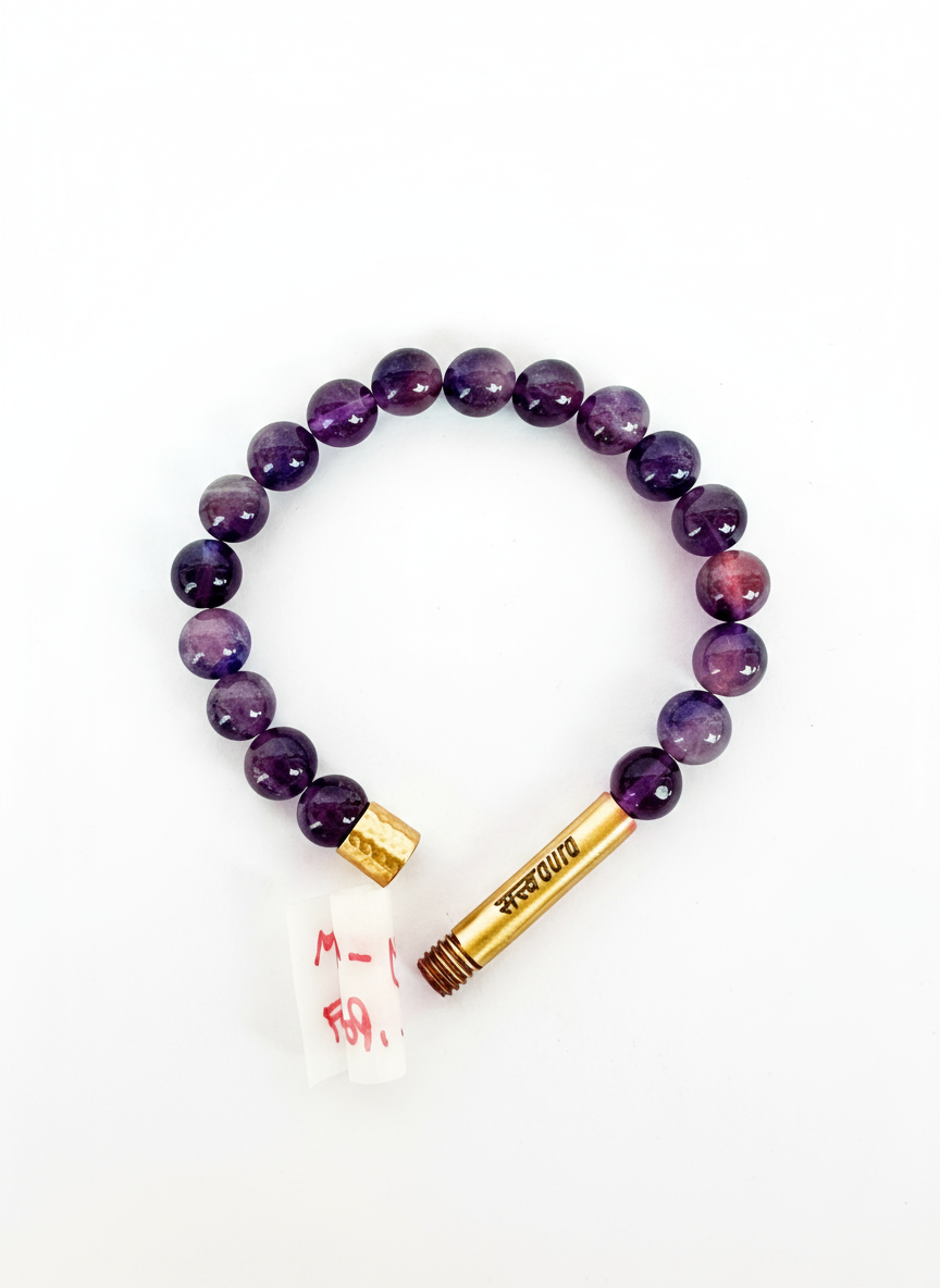 Amethyst Crystal Bracelet with Manifestation Lock