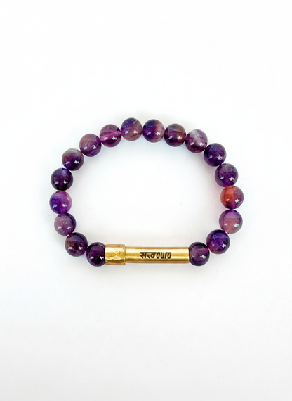 Amethyst Crystal Bracelet with Manifestation Lock
