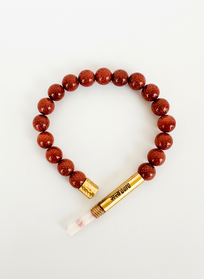 Golden Sunstone Crystal Bracelet with Manifestation Lock