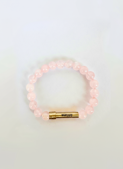 Rose Quartz Crystal Bracelet with Manifestation Lock