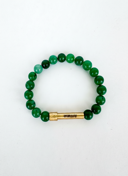 Green Jade Crystal Bracelet with Manifestation Lock