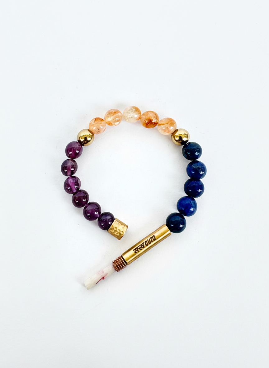 Ruling Number 3 Crystal Bracelet with Manifestation Lock