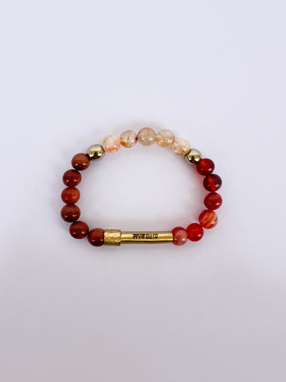 Sacral Chakra Crystal Bracelet with Manifestation Lock