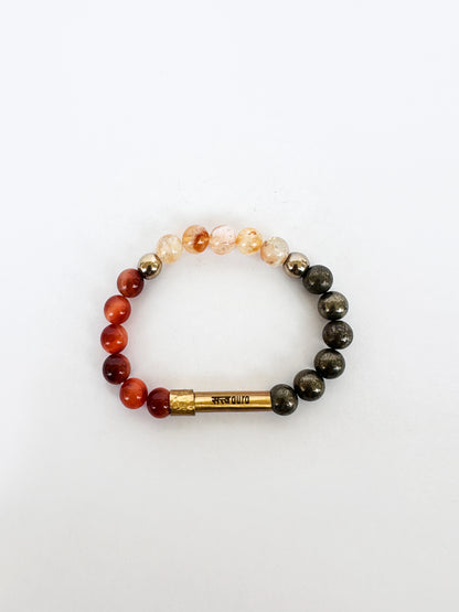 Solar Plexus Chakra Crystal Bracelet with Manifestation Lock