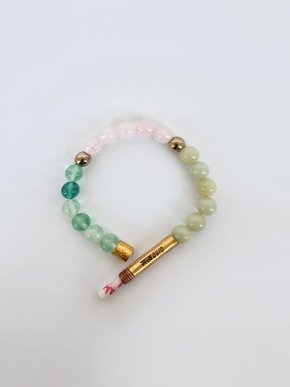 Heart Chakra Crystal Bracelet with Manifestation Lock