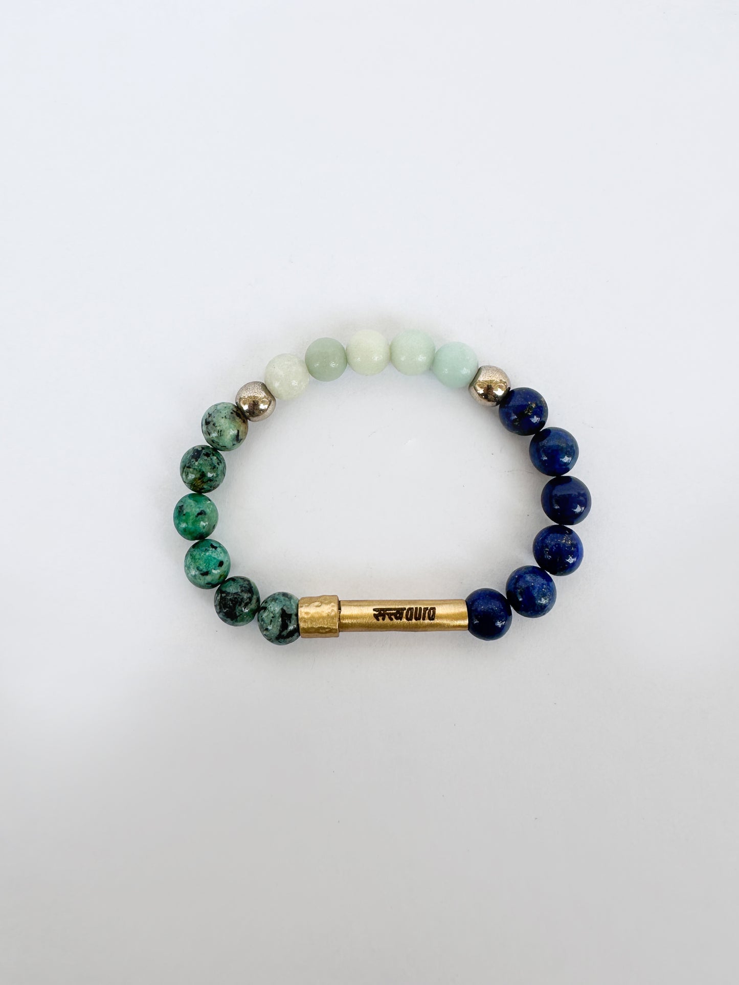 Throat Chakra Crystal Bracelet with Manifestation Lock