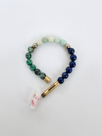 Throat Chakra Crystal Bracelet with Manifestation Lock