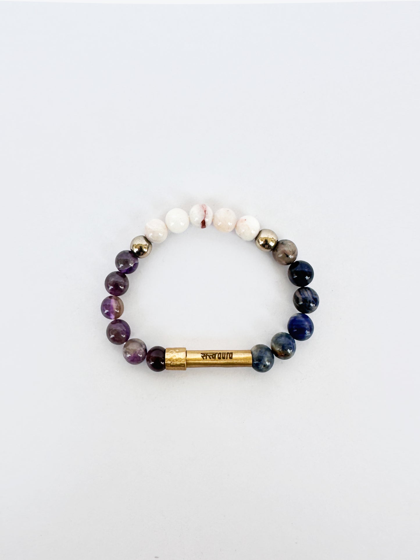 Third Eye Chakra Crystal Bracelet with Manifestation Lock