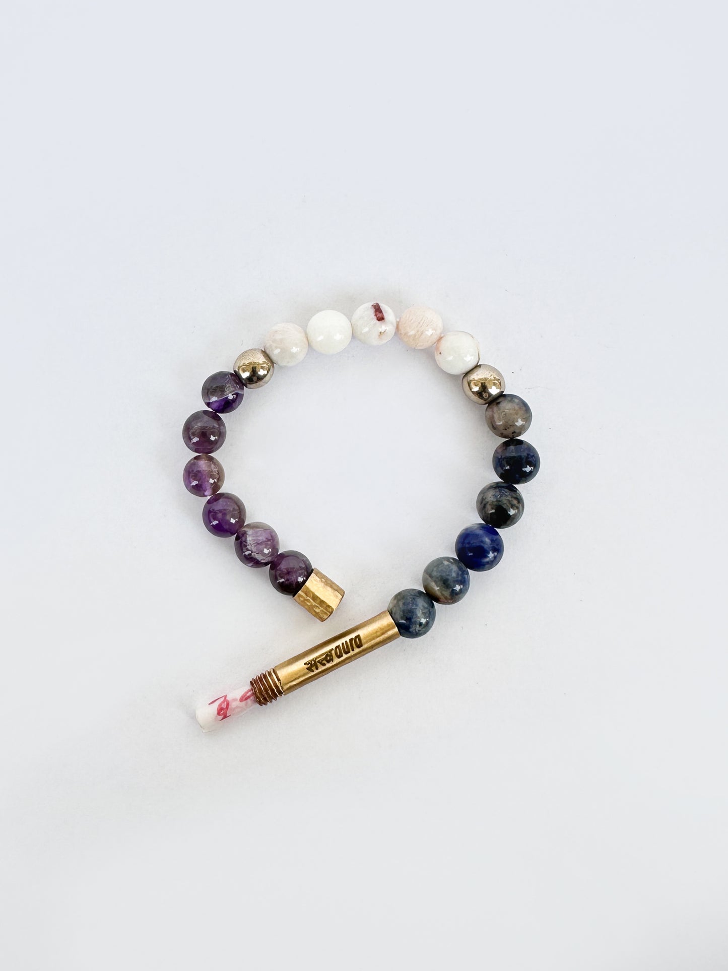 Third Eye Chakra Crystal Bracelet with Manifestation Lock