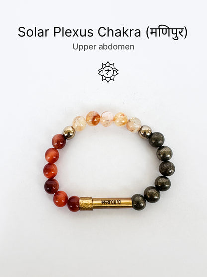 Solar Plexus Chakra Crystal Bracelet with Manifestation Lock